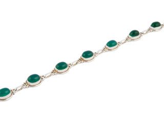 Zilveren armband met groene onyx