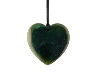 Groene jade hartvormige hanger