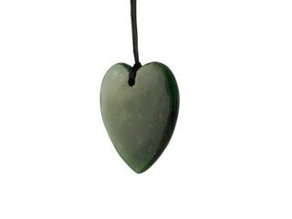 Groene jade hartvormige hanger