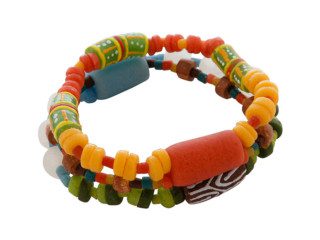 Ghanese kralen armband met kleurrijke glaskralen
