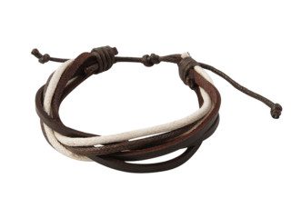 Leren armband uit Tibet met henneptouw