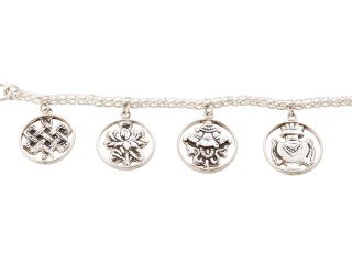 Tibetaanse zilveren armband met de acht heilige symbolen van het boeddhisme