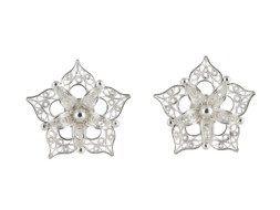 Zilveren filigrain oorbellen uit Peru in de vorm van een ster