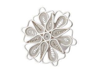 Zilveren filigrain ring uit Peru met grote bloem
