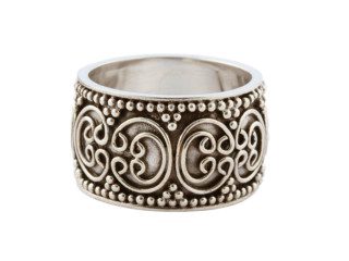 Balinese zilveren ring met granulatie en filigrain