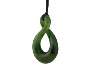 Groene jade Maori hanger in Twist symbool