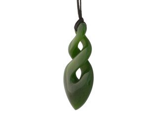 Maori Twist hanger van groene jade