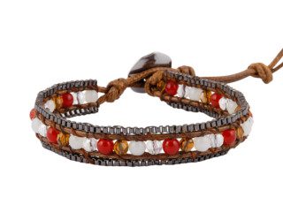 Armband met kralen van rood agaat