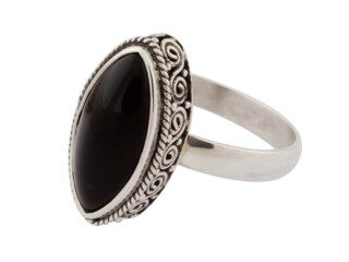 Zilveren ring met onyx uit Bali