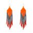 Afrikaanse kralen oorbellen in de kleuren oranje, rood en grijs