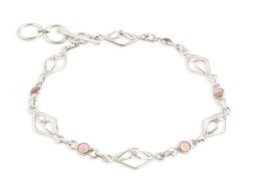 Zilveren Indiase armband met rozenkwarts